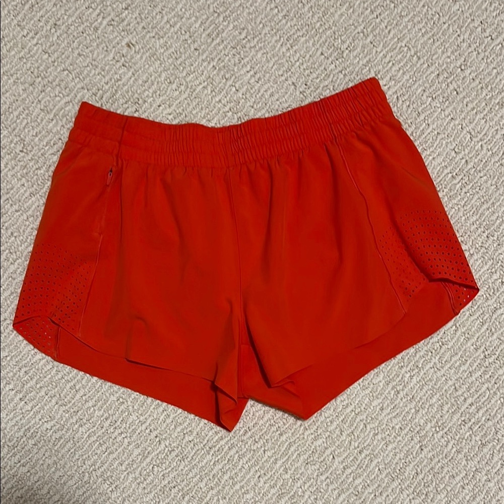 Orange Athleta Athletic Hustle 3” short
